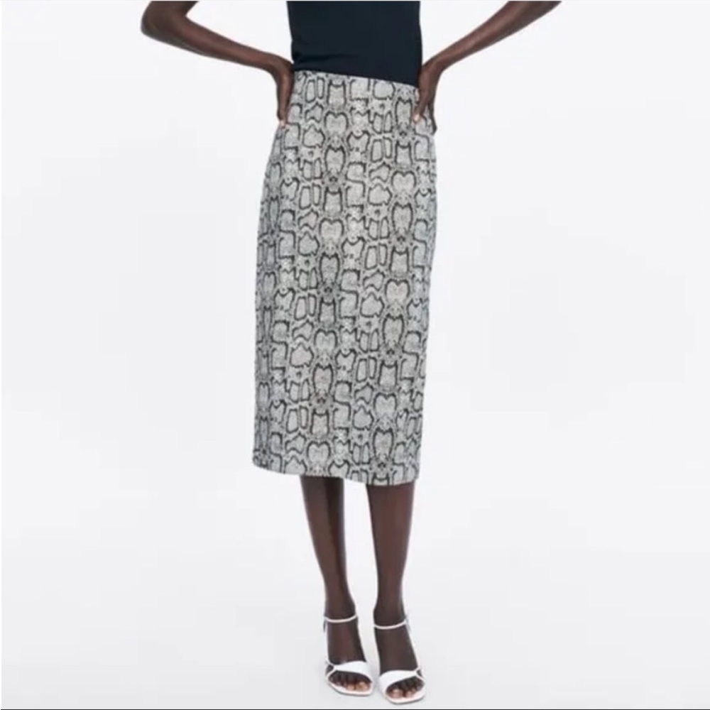 Zara Python Snake MIDI Skirt